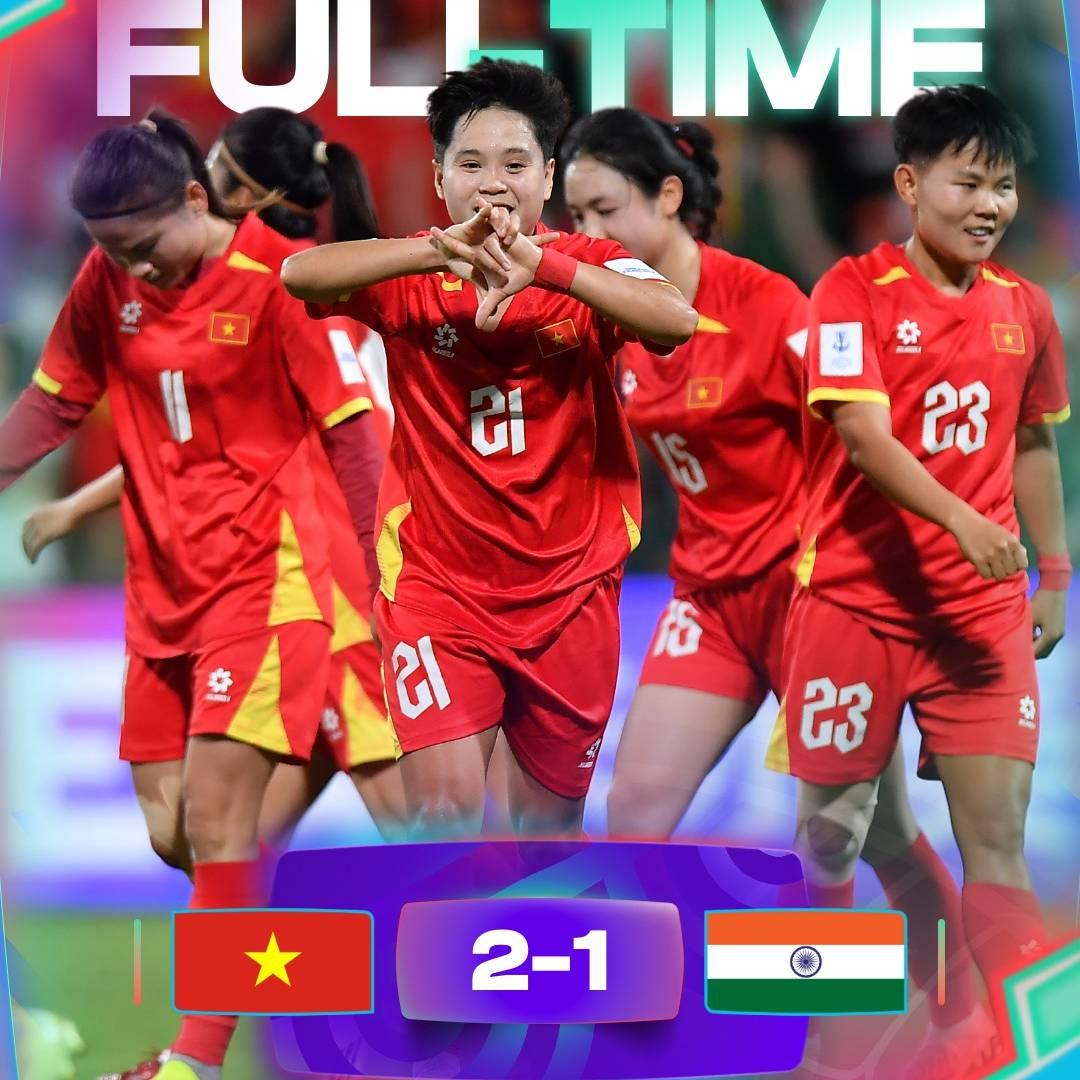 Chiến thắng 2-1 của ĐT nữ Việt Nam mở toang cánh cửa vào tứ kết